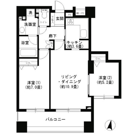 クリオ文京小石川の物件間取画像